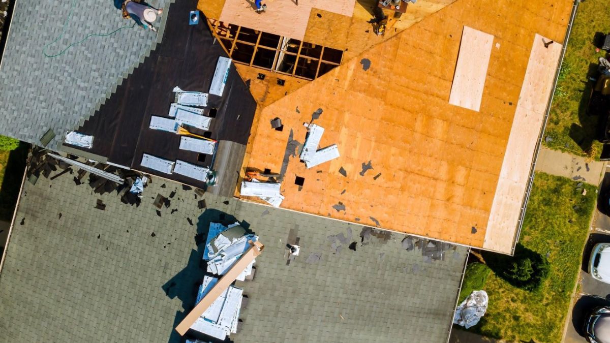 Bird's Eye View of Unfinished Roof